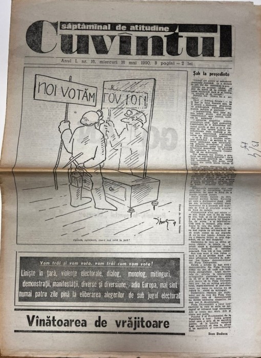 Cuvantul, nr. 16, 16 mai 1990