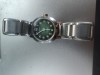 Ceas Vintage Damă Mecanic Osco 17 Jewels Cadran Verde Degrade Carcasă Cromată Brățară Oțel