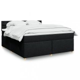 Cumpara ieftin Gossi pat box spring cu saltea, negru, 180x200 cm, catifea
