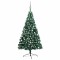 Brad Crăciun artificial pre-iluminat set globuri verde 120 cm