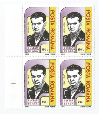 |Romania, LP 1378/2005, 100 de ani de la nasterea lui L. Blaga, bloc 4, MNH foto