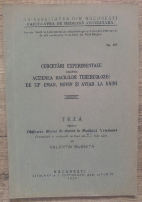 Cercetari actiunea bacililor tuberculozei de tip uman, bovin si aviar la gaini foto