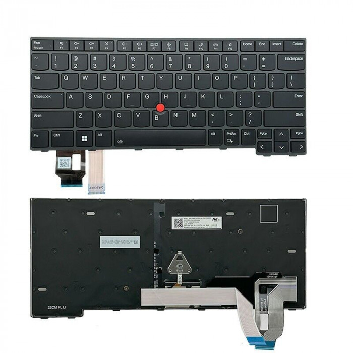 Tastatura Laptop, Lenovo, ThinkPad 5N21D67970, 5N21D68058, 5N21D68160, 5N21D68234, SN21D67625, 5N21D68102, 5N21D68185, 5N21D68259, iluminata, layout U