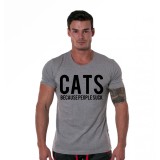 Tricou gri barbati - Cats - M