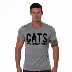 Tricou gri barbati - Cats - M