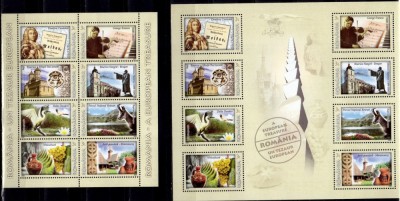 ROMANIA 2009 Romania-Tezaur European- Minicoala tip I + II LP.1844a,c MNH** foto