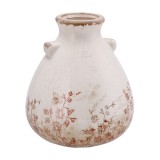 Cumpara ieftin Vaza flori ceramica bej maro Salas 17 x 19,5 cm