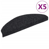 Cumpara ieftin Covorase autoadezive pentru scari, 5 buc., 65x21x4 cm, negru, semirotunde, mari