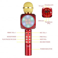 Microfon pentru Karaoke disco LED - Wireless hifi foto