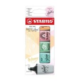 Textmarker mini Stabillo Boss Pastel Love, 5 culori/set