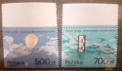 Polonia 1990 meteorologie poloneza serie 2v Mnh foto