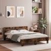 VidaXL Cadru de pat cu tăblie și LED, stejar fumuriu, 140x190 cm 3207564