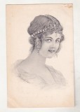 bnk cp Portret de femeie - art nouveau - ilustrator Scheiger - circulata Germania 1902