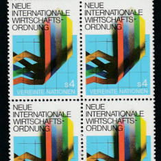 Natiunile Unite Vienna-1980,Noua ordine economica,bloc de 4,dantelat,MNH,Mi.7