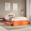 VidaXL Cadru pat fără saltea/cu sertare maro 160x200cm, lemn masiv pin 3308800