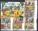 Turks Caicos 1985 Disney piratii din Caraibe MI 762-770 + bl. 63 MNH
