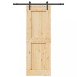 Ușă glisantă cu set de feronerie 80x210 cm, lemn masiv de pin
