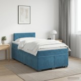 Cumpara ieftin Pat boxspring cu saltea albastru 120 x 190 cm Catifea