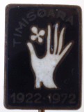 II.180 ROMANIA INSIGNA STICKPIN TIMISOARA FABRICA DE MANUSI 1922-1972 email
