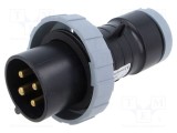 Conector AMPHENOL IP&amp;S 32A trifazat 4 pini IP69K mufă tată AC