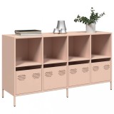 VidaXL Dulap, roz, 135x39x73,5 cm, oțel laminat la rece
