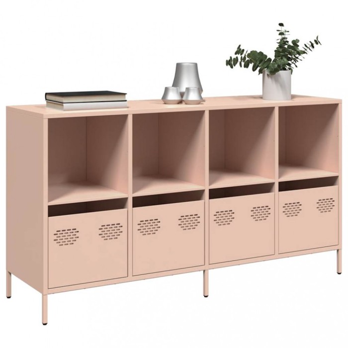 vidaXL Dulap, roz, 135x39x73,5 cm, oțel laminat la rece