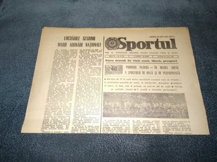 ZIARUL SPORTUL 30 IUNIE 1985