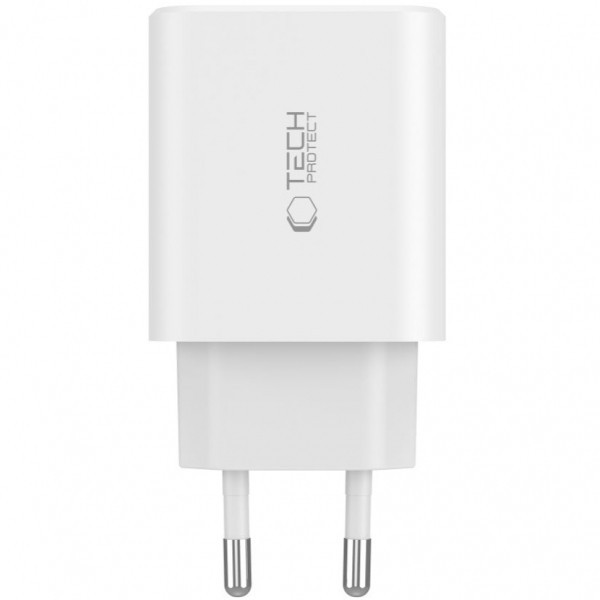 Incarcator Retea Tech-Protect NC30W, 30W, 3A, 1 x USB-A - 2 x USB-C, Alb