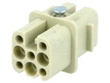 Conector HDC mamă HARTING 10A 50V, 8 pini, inserturi de contact