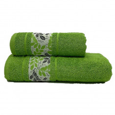 Set 2 Prosoape Leaf Green 50x100 si 70x140 cm (Bumbac 100%)