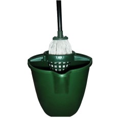 Set mop cu galeata, materiale plastic, coada metalica, de culoare verde,10 l, lungime 110 cm foto