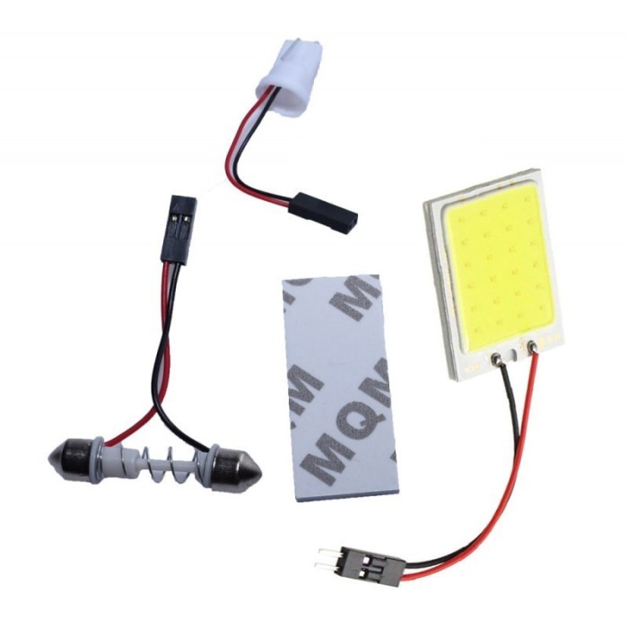 Lampa cu 24 led-uri cob pentru plafoniera auto elSales ELS-SIL24, lumina alb rece, compatibil 32-42 mm,