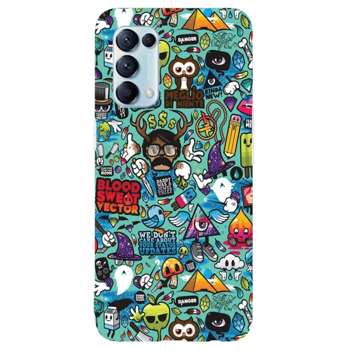 Husa compatibila cu Oppo A15 model Modern Graffity, Silicon, TPU, Viceversa