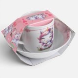 Set Cana și Bol din Porțelan cu Model Unicorn, 2 buc, CMCLASS
