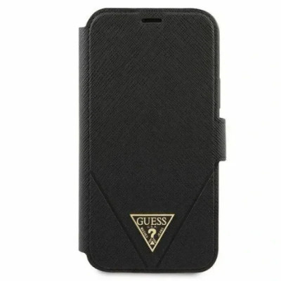 Husa Book Guess Saffiano V Stitch pentru iPhone 12 Mini Black foto