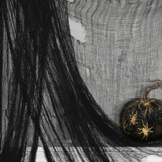 Cortina de Halloween - neagra, stofa - 180 x 75 cm foto