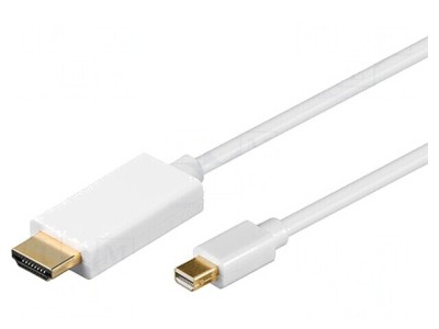 Cablu DisplayPort 1.1 la HDMI, mini DisplayPort, 2m, Alb foto