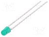 Dioda LED, 3mm, verde, 1,6mcd, 13...20mA, 12V, BROADCOM (AVAGO) - HLMP-1641
