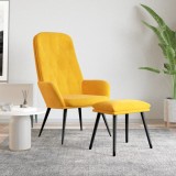 Scaun de relaxare cu taburet, galben mustar, catifea GartenMobel Dekor, vidaXL