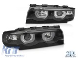 Set de faruri de tuning potrivit pentru BMW Seria 7 E38 1994-2001 cu baza neagra, stanga si dreapta Performance AutoTuning
