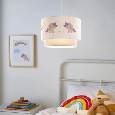 Lampa suspendata Lurgan 1 x E27 max 20W 70 cm alb motiv unicorn [lux.pro] HausGarden Leisure foto