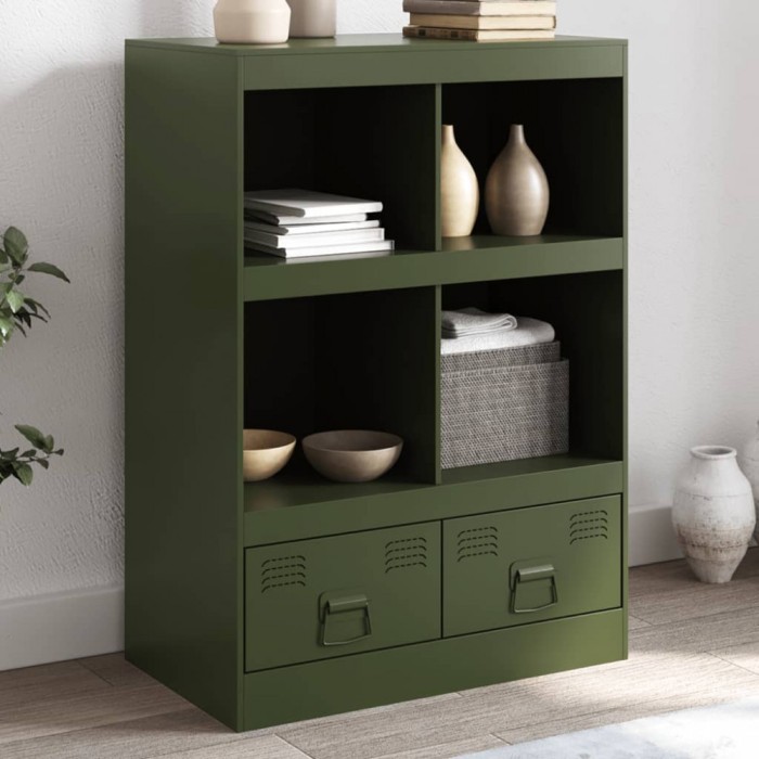 vidaXL Dulap &icirc;nalt verde măslină 67x39x95 cm oțel 841803