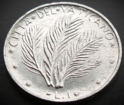Moneda 1 LIRA - VATICAN, anul 1973 * cod 1465 - Papa PAUL VI = A.UNC foto