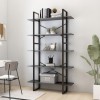 Gossi biblioteca cu 5 rafturi, gri, 100x30x175 cm, lemn prelucrat
