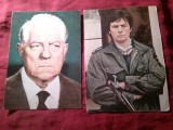 2 Ilutrate - CP = Mari actori Franta : Alain Delon si Jean Gabin - Ed. Casa Filmului ACIN , anii '70