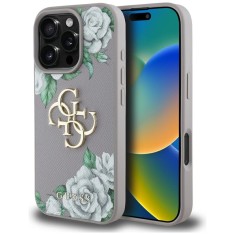 Husa originala Guess iPhone 16 Pro Max Hardcase 4G Grained Roses Big Logo, mov, GUHCP16XPGROP4MU foto