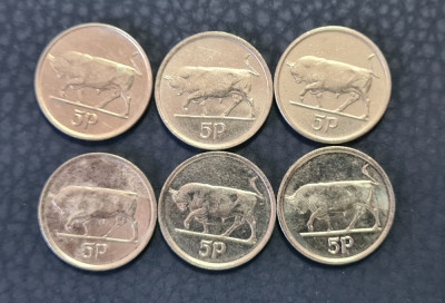 Irlanda 5 pence 1992 1993 1994 1996 1998 2000 foto