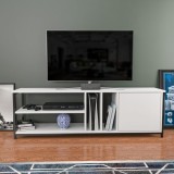 Cumpara ieftin Comoda TV Oneida Salvador, 140 cm, PAL laminat, Negru/Alb