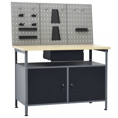 Banc de lucru cu trei panouri de perete foto