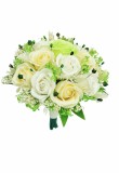 Buchet mediu personalizabil cu trandafiri si floarea miresei (Alb, Crem, Verde), Eventissimi&reg;
